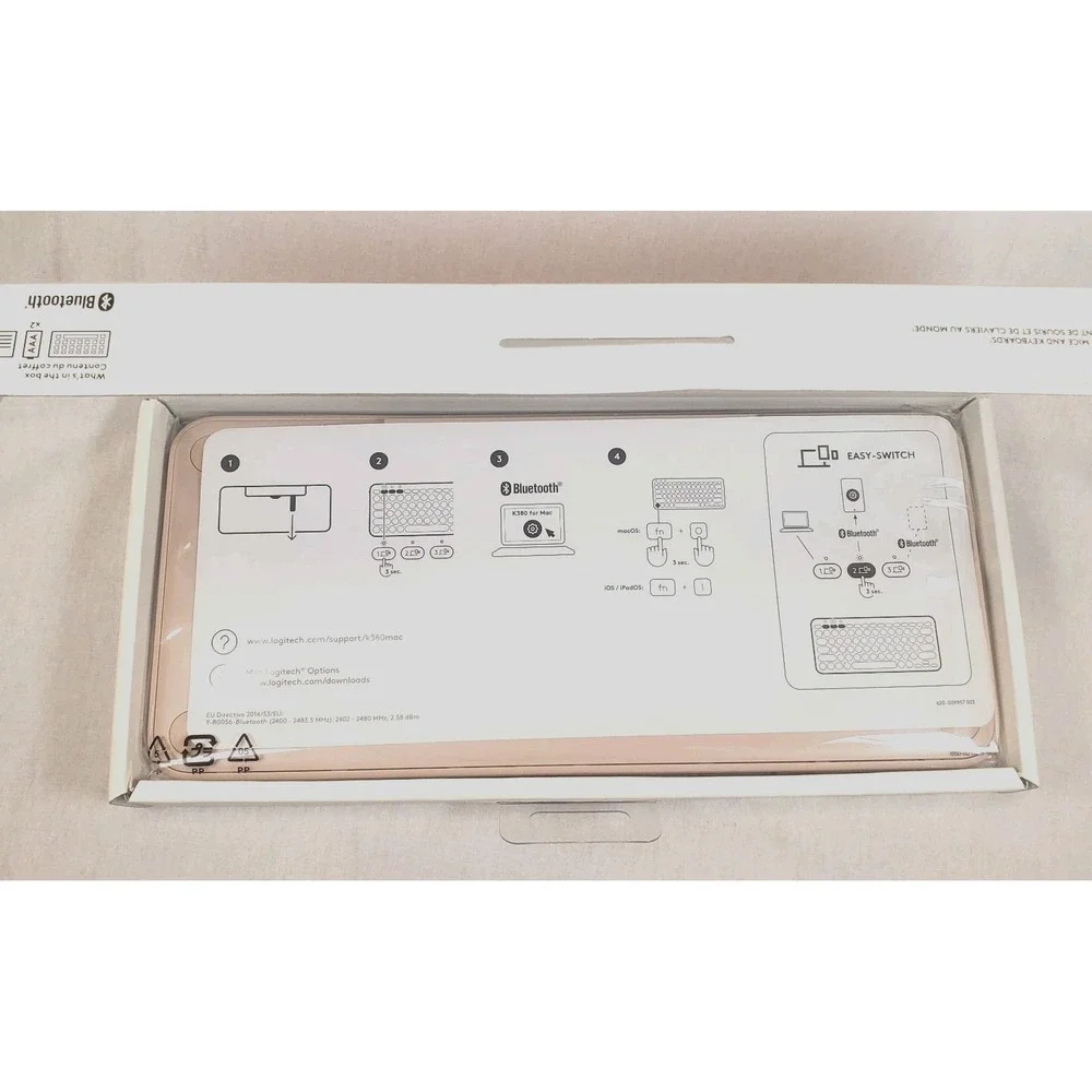 Logitech Pink Wireless Keyboard For Mac K380 Multi Device Bluetooth-New Open Box